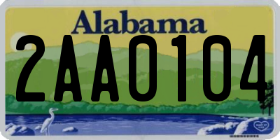 AL license plate 2AA0104