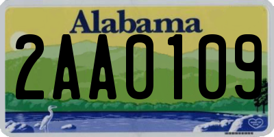 AL license plate 2AA0109