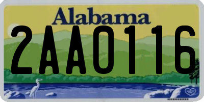 AL license plate 2AA0116
