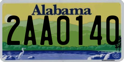 AL license plate 2AA0140
