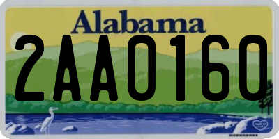 AL license plate 2AA0160