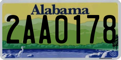 AL license plate 2AA0178