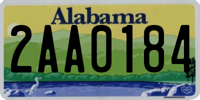 AL license plate 2AA0184