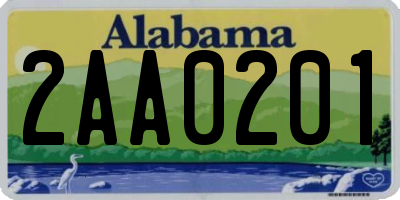 AL license plate 2AA0201