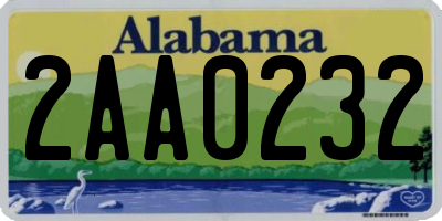 AL license plate 2AA0232