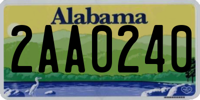 AL license plate 2AA0240