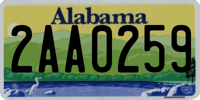 AL license plate 2AA0259