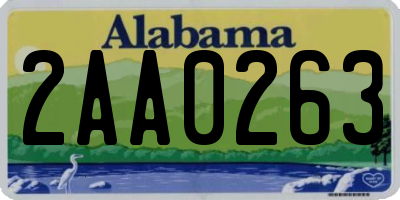 AL license plate 2AA0263