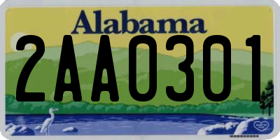 AL license plate 2AA0301