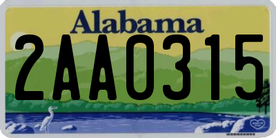 AL license plate 2AA0315