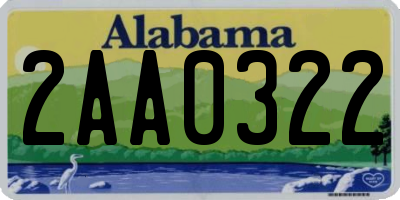 AL license plate 2AA0322