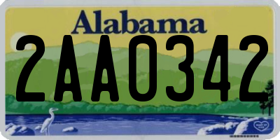 AL license plate 2AA0342