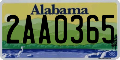 AL license plate 2AA0365