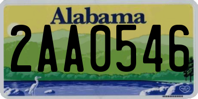 AL license plate 2AA0546