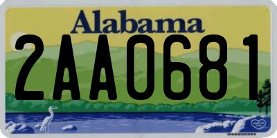 AL license plate 2AA0681