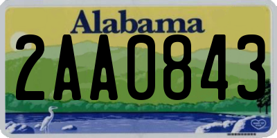 AL license plate 2AA0843