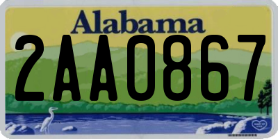 AL license plate 2AA0867