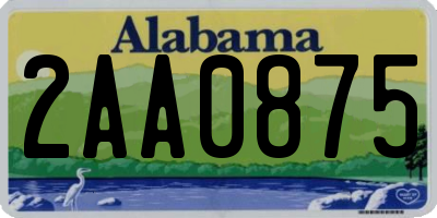 AL license plate 2AA0875