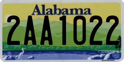 AL license plate 2AA1022