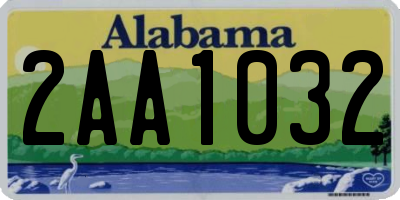AL license plate 2AA1032