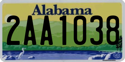 AL license plate 2AA1038