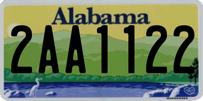 AL license plate 2AA1122