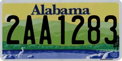 AL license plate 2AA1283