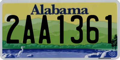 AL license plate 2AA1361