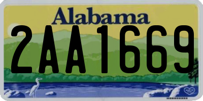 AL license plate 2AA1669