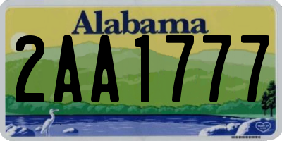 AL license plate 2AA1777