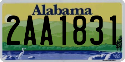 AL license plate 2AA1831