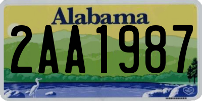 AL license plate 2AA1987
