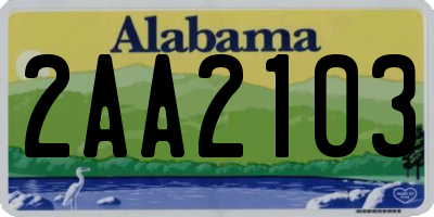 AL license plate 2AA2103