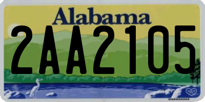 AL license plate 2AA2105