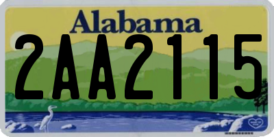 AL license plate 2AA2115