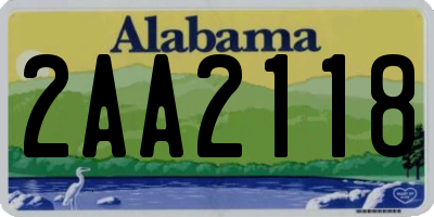 AL license plate 2AA2118