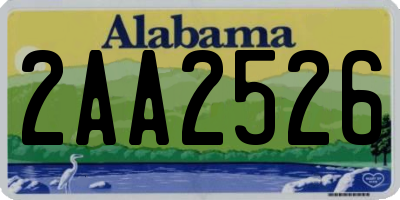 AL license plate 2AA2526