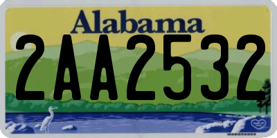 AL license plate 2AA2532