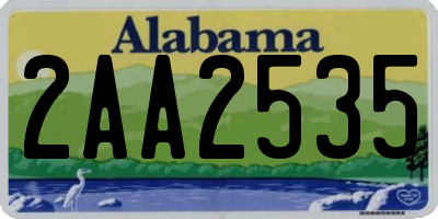 AL license plate 2AA2535