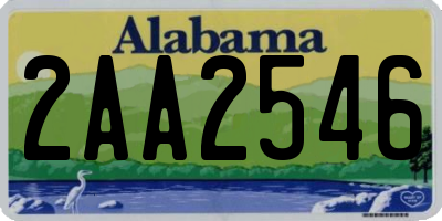 AL license plate 2AA2546