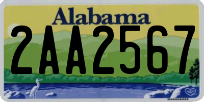 AL license plate 2AA2567