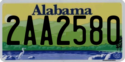AL license plate 2AA2580