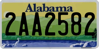 AL license plate 2AA2582
