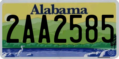 AL license plate 2AA2585