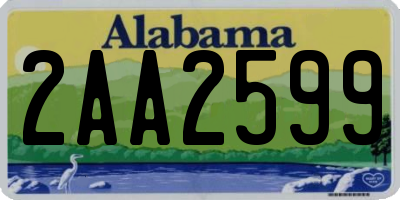 AL license plate 2AA2599