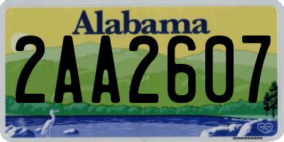AL license plate 2AA2607