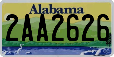 AL license plate 2AA2626