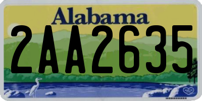 AL license plate 2AA2635