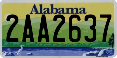 AL license plate 2AA2637