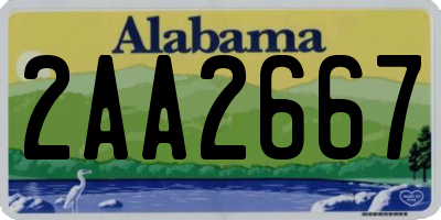 AL license plate 2AA2667